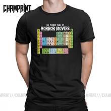 Men's T-Shirt Periodic Table Of Horror Movies Funny Cotton Tee Shirt Short Sleeve Scary Geek Nerd T Shirts Crew Neck Clothing 2024 - buy cheap