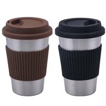 New Style  Stainless steel 304 Coffee Mug Car Thermos Mug Leak_Proof Travel Thermo Cup Thermosmug with Silicone Sleeve For Gifts 2024 - buy cheap
