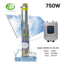 Bomba de agua Solar para pozo profundo, dispositivo sumergible sin escobillas de 750W, CC de 48V, cabeza de 5 T/H y 40M, para el hogar y la agricultura, 1 año de garantía 2024 - compra barato