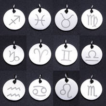 12 Constellation Zodiac Sign diy Charms  100% Stainless Steel Charm  Never Rust for Necklace Charm 2024 - buy cheap