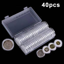 Caja de almacenamiento redonda, contenedor de plata fría para colección de monedas, rectángulo transparente, 16/20/25/27/30/38/46mm 2024 - compra barato
