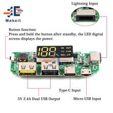 Módulo de aumento de potencia móvil de carga Flash QC, placa de circuito de cargador de pantalla LED, 5V, 2.4A, módulo de potencia de batería de sobrecarga rápida 2024 - compra barato