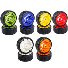 Neumático de rueda de nailon para coche de control remoto, piezas de juego de 2 piezas para vehículo de radiocontrol, de color verde, rojo, blanco, amarillo, naranja y azul, para vehículo de radiocontrol 2024 - compra barato