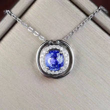 Best Gift Real and Natural Tanzanite Pendant Necklace 925 sterling silver Fine jewelry Tanzanite Pendant 2024 - buy cheap