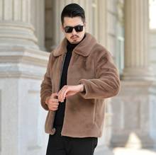 Brown autumn faux mink leather jacket mens winter thicken warm fur leather coat men slim jackets jaqueta de couro fashion 967 2024 - buy cheap