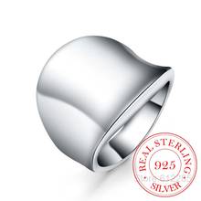 2020 New Arrival 100% 925 Sterling Silver Thumb Glossy Rings for Women Big Faced Wide Finger Rings For Unisex Jewelry Mama Men 2024 - buy cheap