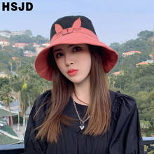 Cute Lovely Cat Ears Bucket Hat Summer Women's Hats Wide Brim Foldable Anti-UV Sun Beach Caps Panama Female Floppy Fisherman Cap 2024 - buy cheap