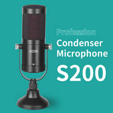 Micrófono condensador profesional de sobremesa S200, accesorio XLR para PC, ordenador, juegos, Stream, para cantar, Karaoke, studio, micro 2024 - compra barato