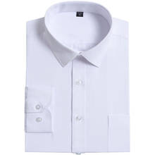 Мужская деловая рубашка с длинным рукавом, белая однотонная формальная рубашка из Твила, не требует глажки, большие размеры 4XL-6XL 2024 - купить недорого