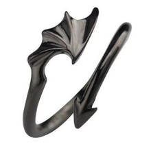 Anéis geométricos para mulheres e homens, anel ajustável de seta preta para casamento e noivado 2024 - compre barato