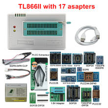 Mini programador usb original tl866 ii plus v11.2, programador universal eeprom flash + 17 adaptadores de alta velocidade tl866 2024 - compre barato