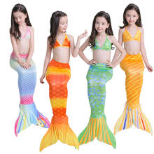 2021 New Girls Swimmable Mermaid Swimsuit Summer Children's Bikinis Dress Kids Pool Party Carnival Costume 3-10 Years 2024 - buy cheap