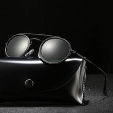 Clássico vintage redondo polarizado óculos de sol marca designer polaroid óculos de sol feminino armação de metal preto lente eyewear condução 2024 - compre barato