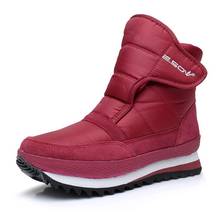 Botas femininas antiderrapantes e à prova d'água, sapatos quentes de neve, com gancho e tornozelo 2024 - compre barato