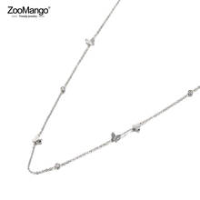 ZooMango Trendy Stainless Steel Butterfly CZ Crystal Choker Necklace Jewelry Lovely Pendant Chain Necklace For Women ZN19119 2024 - buy cheap