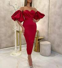 Vestidos de cetim vintage, longo, vermelho, com decote em v, comprimento de chá, zíper, costas, body, formal, vestido de festa para mulheres 2024 - compre barato