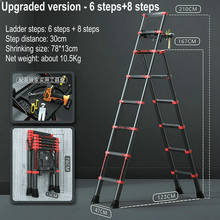 1.67M/2.1M Multi-Function Aluminum Telescopic Ladder Household Trestle Ladder Portable Five-Step Ladder Collapsible Lift Stairs 2024 - buy cheap