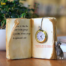Nordic animais livros relógios armários de estudo desktop presentes criativos para crianças estatuetas miniaturas decoração para casa artesanato presente 2024 - compre barato