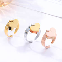 Trendy Heart Charms Ring For Women Gold Color Drop Rings Stainless Steel Anillo mujer Women's Fashion Jewelry 2020 Dropship 2024 - buy cheap