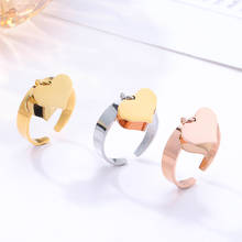 Anillo con dijes de corazón para mujer, joyería de moda de acero inoxidable, Color dorado, 2020 2024 - compra barato