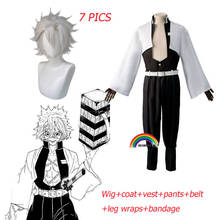 Disfraz de Shinazugawa Sanemi para hombre, disfraz de Demon Slayer, Wind Kimetsu No Yaiba Kisatsutai Hashira, uniforme Sexy, Kimono de Halloween, 7 Uds. 2024 - compra barato