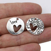 JAKONGO-colgante de corazón de amor Chapado en plata antigua para fabricación de joyas, pulsera, accesorios de bricolaje, 20mm, 10 Uds. 2024 - compra barato