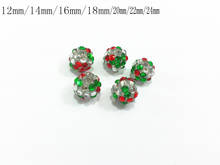 12mm/14mm/16mm/18mm/20mm/22mm/24mm Red /Green/Clear Mixed Resin Rhinestone Beads For Christmas Jewelry /DIY/Hand Made/Design 2024 - buy cheap