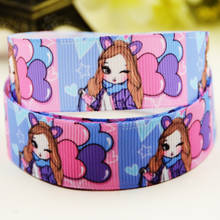 22mm 25mm 38mm 75mm Girl Cartoon printed Grosgrain Ribbon party decoration 10 Yards X-03462 2024 - buy cheap