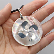 Natural Freshwater Shell Pendant Necklace Simple Big Round Shape Mother of Pearl Necklace Good Quality Necklace Jewelry Gift 2024 - buy cheap