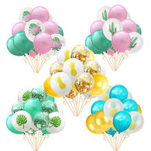 Balões de látex com flaminho, folhas de palmeira, flaminho, havaiano, tropical, verão, acessórios para decoração de festa de aniversário 2024 - compre barato
