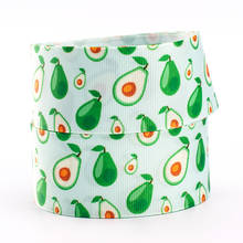 10yards -Grosgrain ribbon - cute avocado green fruit pattern printed ribbon 2024 - buy cheap