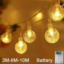 New 20/40/80 LEDS Crystal ball String lights 3M/6M/10M Battery Power LED String Fairy Lights  Garden Christmas Decor For Outdoor 2024 - buy cheap