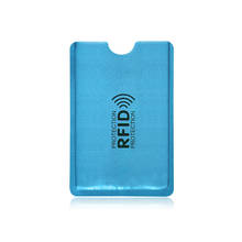 Tarjetero Anti Rfid de aluminio, protector de Metal para tarjetas de crédito, con lector de bloqueo NFC, color azul, 100 unidades 2024 - compra barato