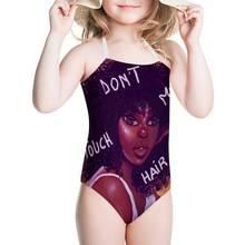 HYCOOL Funny Words African Black Beauty Girl Print One Piece Swimsuit for Girls Kids Swimming Bathing Suits Children Beach Wear 2024 - buy cheap