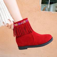 Big Size 9 10 11 12 boots women shoes ankle boots for women ladies boots shoes woman winter Solid color round head sleeve 2024 - buy cheap