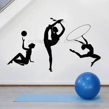 Silueta de gimnasta, calcomanía de pared atlética para chicas, Club deportivo, gimnasia artística, decoración Interior, vinilo, pegatina para ventana, Mural 1452 2024 - compra barato