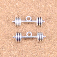 Colgantes antiguos de 25x7x7mm para hacer ejercicio, joyería de plata tibetana Vintage, bricolaje para pulsera y collar, 8 Uds. 2024 - compra barato