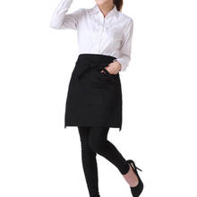 Delantal de cocina Universal Unisex, delantal de cintura negra, delantal corto de camarero con bolsillos dobles, 1 ud. 2024 - compra barato