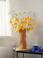 Керамическая матовая ваза в европейском стиле, Цветочная композиция в виде волны, украшения для гостиной и стола, ваза для цветов, украшение для дома, подарок 2024 - купить недорого