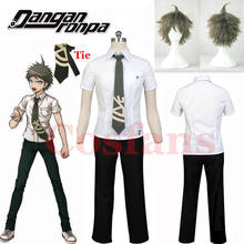 Super Danganronpa 2 Hajime Hinata Uniform Cosplay Costume For Men Halloween Dangan Ronpa Hajime Hinata Short Linen Brown Wig 2024 - buy cheap