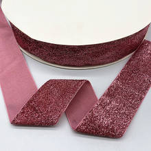 NEW 6--38mm Glitter Velvet Ribbon No Elastic Single Face Ribbon Headband Clips Bow Decoration # 18 2024 - buy cheap