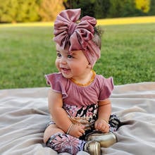 New Large Bow Baby Headband Velet Soft Bowknot Girl Accessories Hair Solid Messy Bows Toddler Headbands Baby Head Wraps Turban 2024 - buy cheap