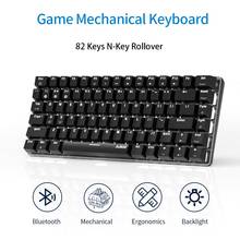 Ajazz ak33 82-teclas teclado mecânico com fio sem fio painel de alumínio bluetooth eixo vermelho teclado mecânico para win android mobi 2024 - compre barato