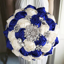 Buquê de casamento com rosas e pérolas, fita artificial de flores, 1 peça 2024 - compre barato