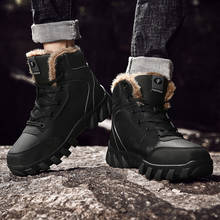 2020 г. Мужские военные ботинки теплые кожаные зимние ботинки мужские уличные рабочие ботинки мужская походная обувь модные армейские ботинки на резиновой подошве 2024 - купить недорого