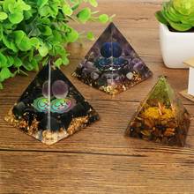 Pirâmide de orgonita obsidiana ametista olivine tigre olho pedra para anti-stress calma cura cristal pedra preciosa pirâmide decoração 2024 - compre barato