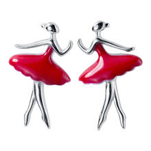Женские модные милые красные серьги-гвоздики из стерлингового серебра 925 пробы для школьниц и дочек G1028 2024 - купить недорого