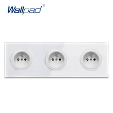 Wallpad-enchufe de pared con Panel de vidrio templado, Triple, 3 entradas, color blanco, 258x86mm 2024 - compra barato