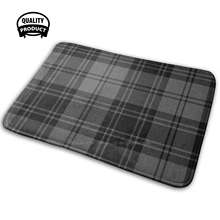 Grey Flannel Comfortable Door Mat Rug Carpet Cushion Flannel Background Texture Textile Tartan Gray Grey Black Cloth Fashion 2024 - buy cheap