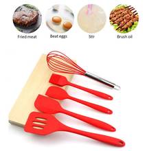 Juego de utensilios de silicona para Cocina, espátula antiadherente, herramientas de Cocina, cuchillo, Mascarillas para el hogar, 5 unids/set 2024 - compra barato